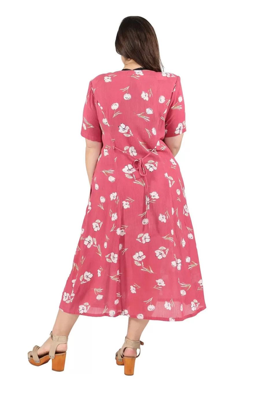 La Cera™ Vestido De Manga Corta Con Botones En La Parte Delantera La Cera De Ta^ Vestidos Plus