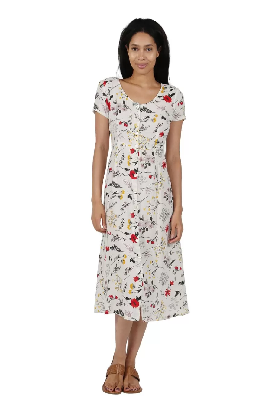 La Cera™ Vestido De Manga Corta Con Botones En La Parte Delantera La Cera De Ta^ Vestidos Plus