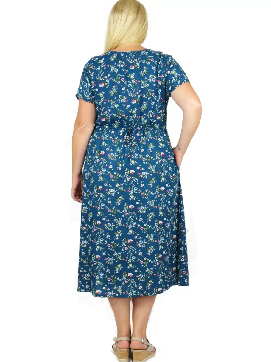 La Cera™ Vestido De Manga Corta Con Botones En La Parte Delantera La Cera De Ta^ Vestidos Plus