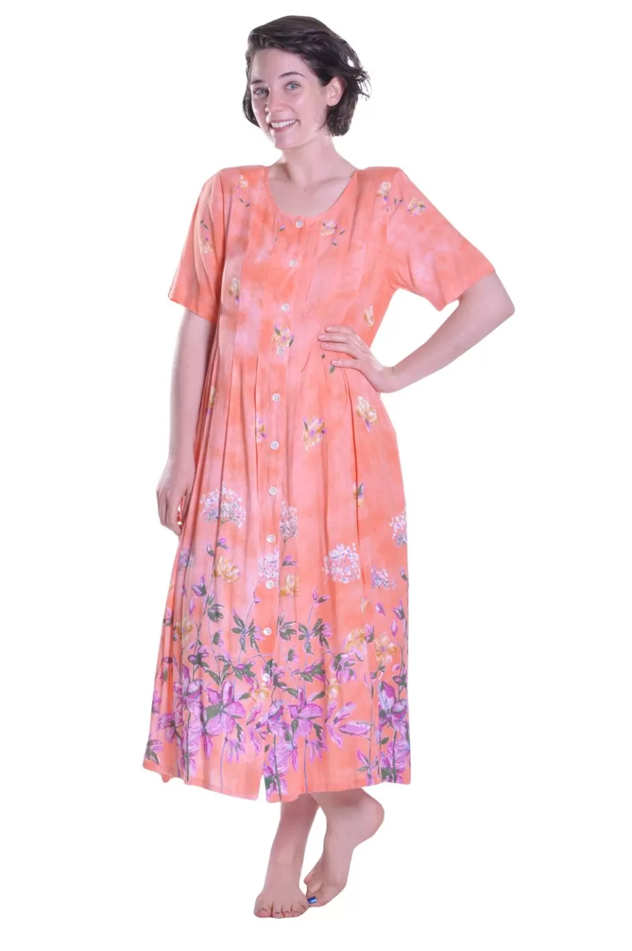 La Cera™ Vestido De Manga Corta Con Botones En La Parte Delantera La Cera De Ta^ Vestidos Plus