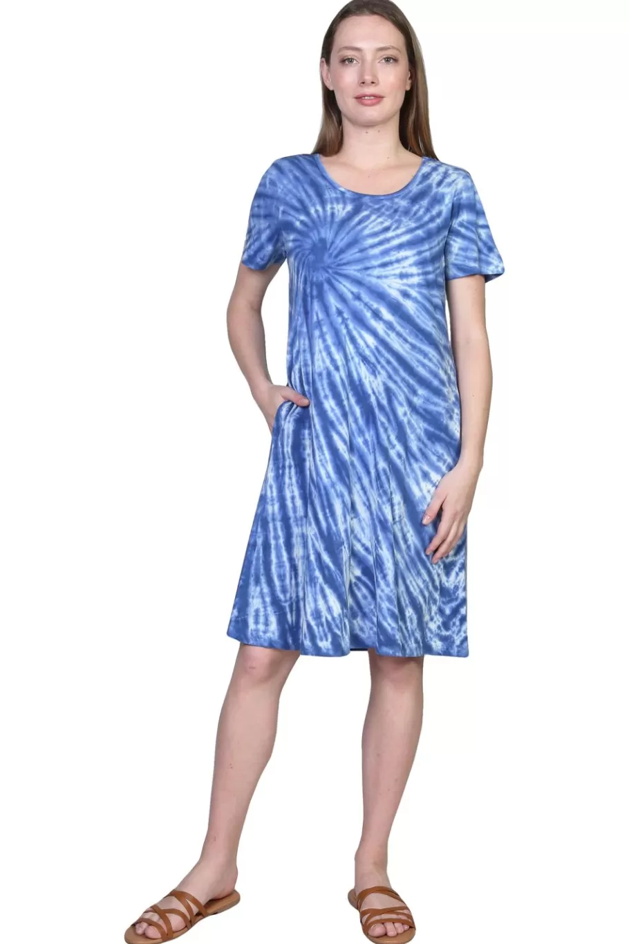 La Cera™ Vestido De Manga Corta Con Efecto Tie-Dye La Cera^ Vestidos De Punto