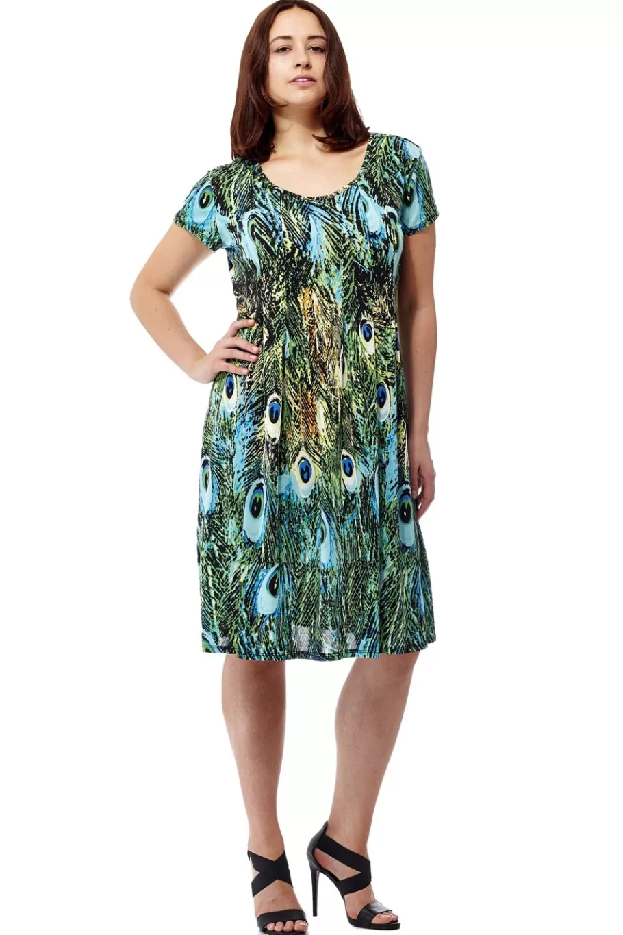 La Cera™ Vestido De Manga Corta Con Estampado De La Cera^ Vestidos De Punto