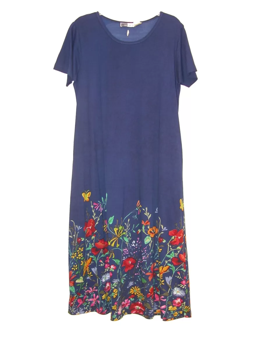 La Cera™ Vestido De Manga Corta Con Estampado Floral La Cera - Talla Grande^ Vestidos Plus