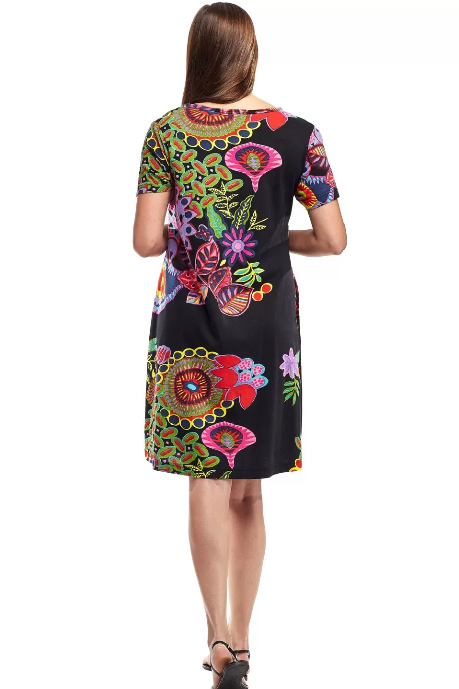 La Cera™ Vestido De Manga Corta Con Estampado Floral Novedoso De La Cera^ Vestidos De Punto