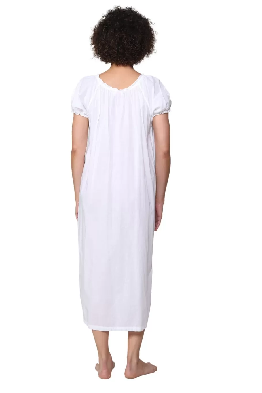 La Cera™ Vestido De Manga Corta Fruncido Con Bordado De La Cera^ Vestidos
