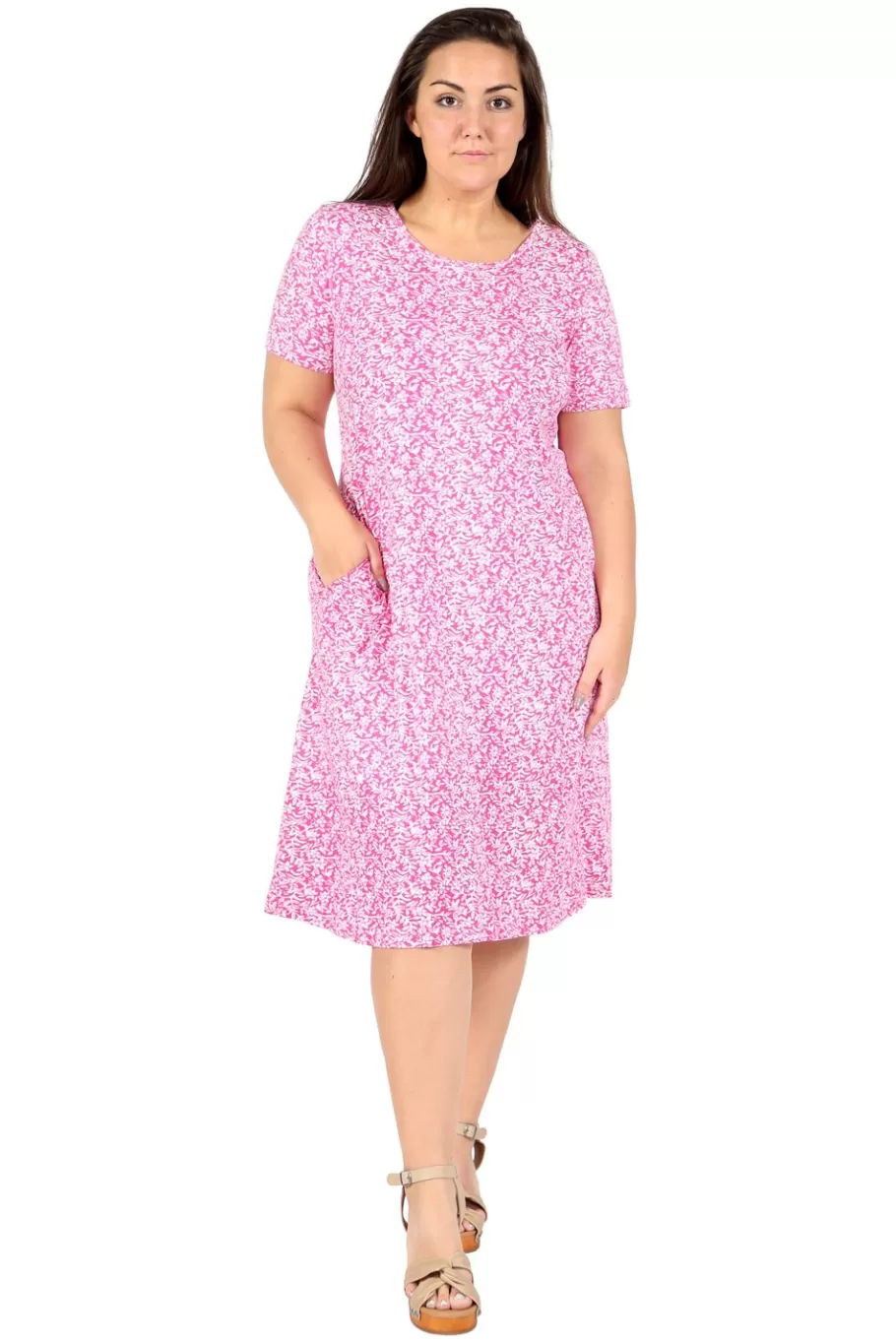 La Cera™ Vestido De Punto Evase De Talla Grande La Cera^ Vestidos Plus