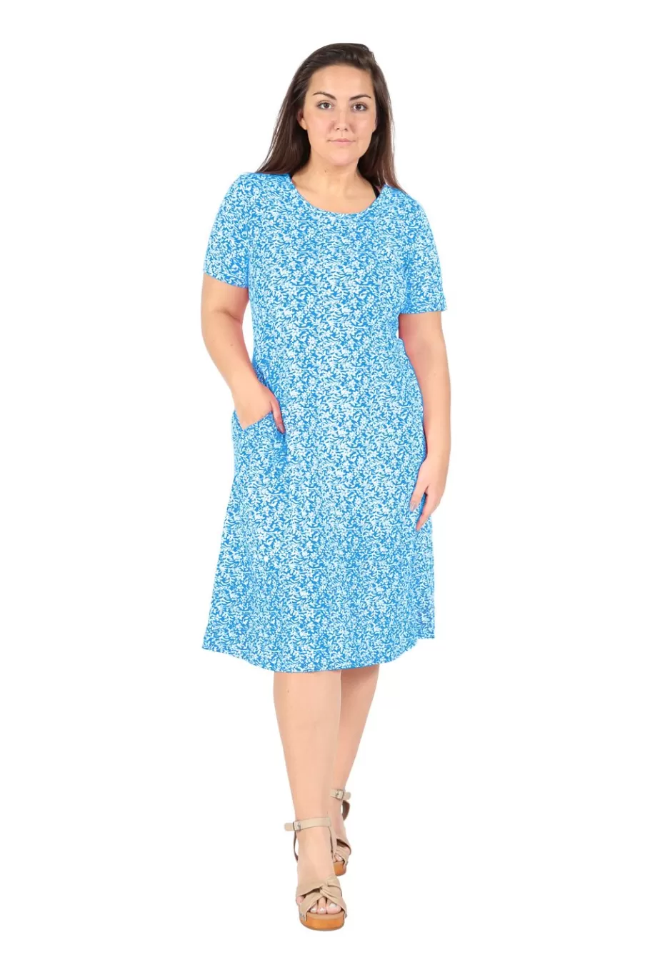La Cera™ Vestido De Punto Evase De Talla Grande La Cera^ Vestidos Plus