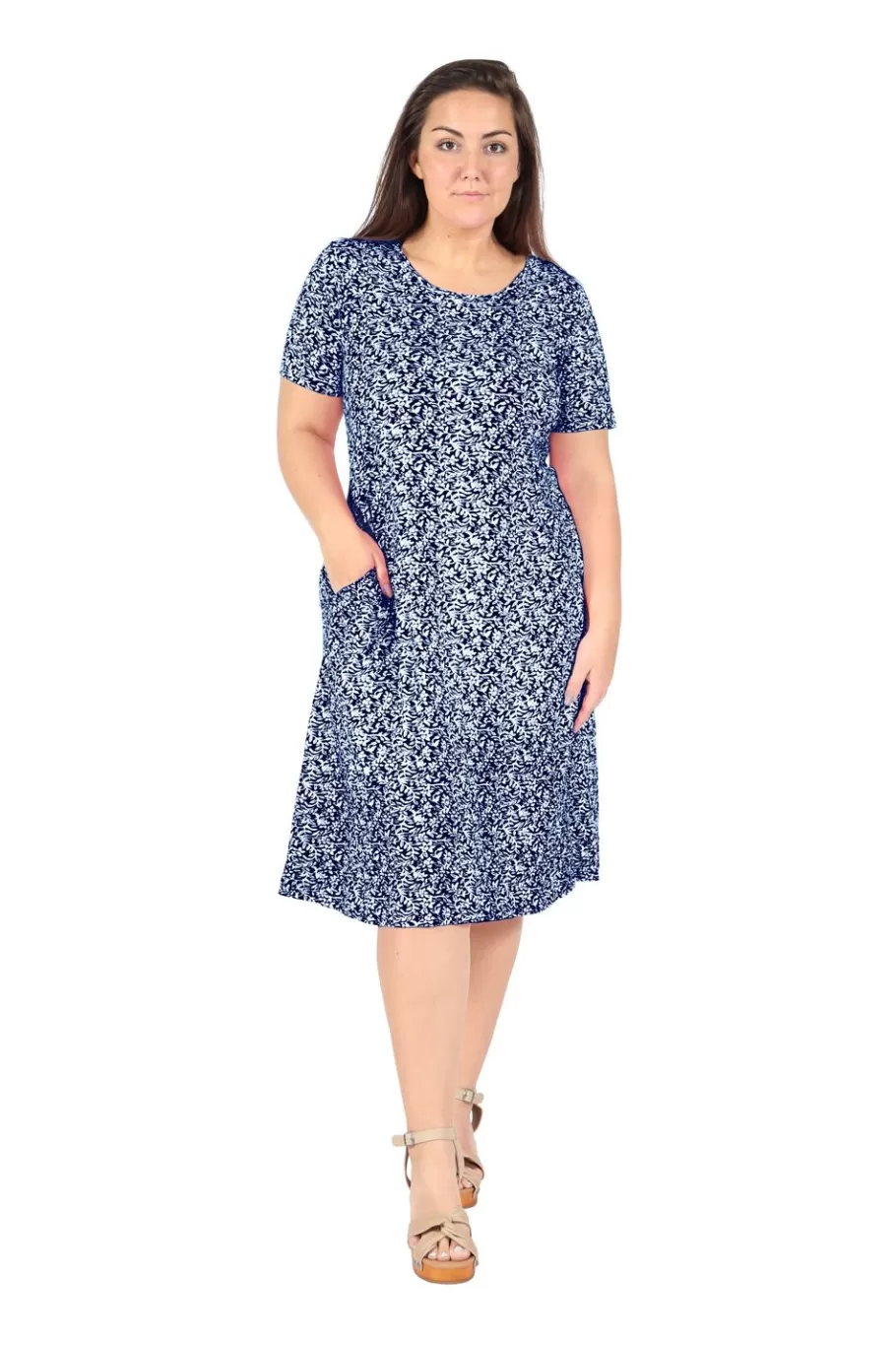 La Cera™ Vestido De Punto Evase De Talla Grande La Cera^ Vestidos Plus