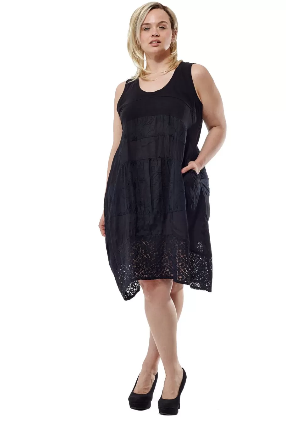 La Cera™ Vestido De Punto Sin Mangas De Talla Grande La Cera^ Vestidos Plus