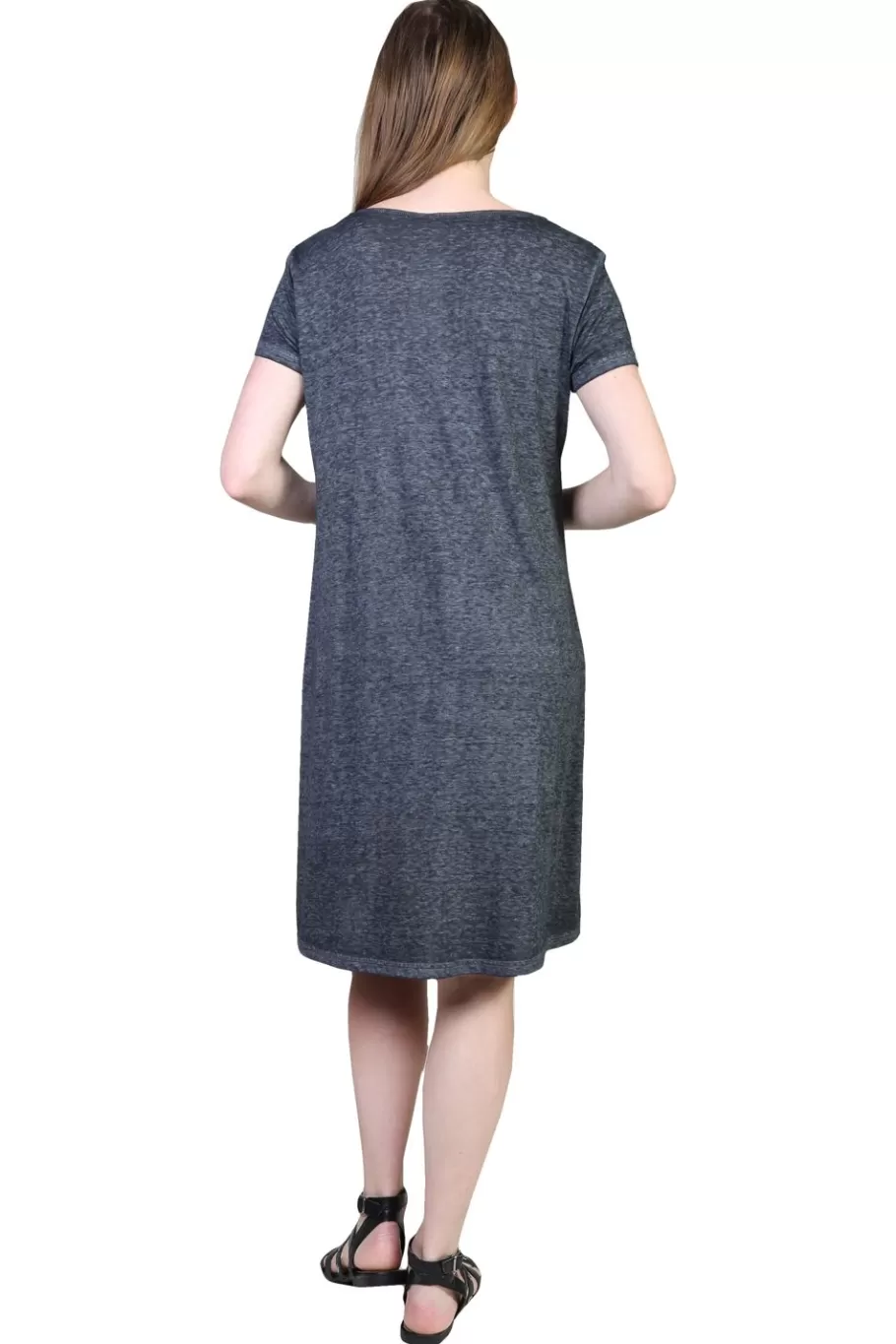 La Cera™ Vestido De Punto Suave Y Flexible De Talla Grande Con Ribete De Encaje^ Más Ropa Cómoda
