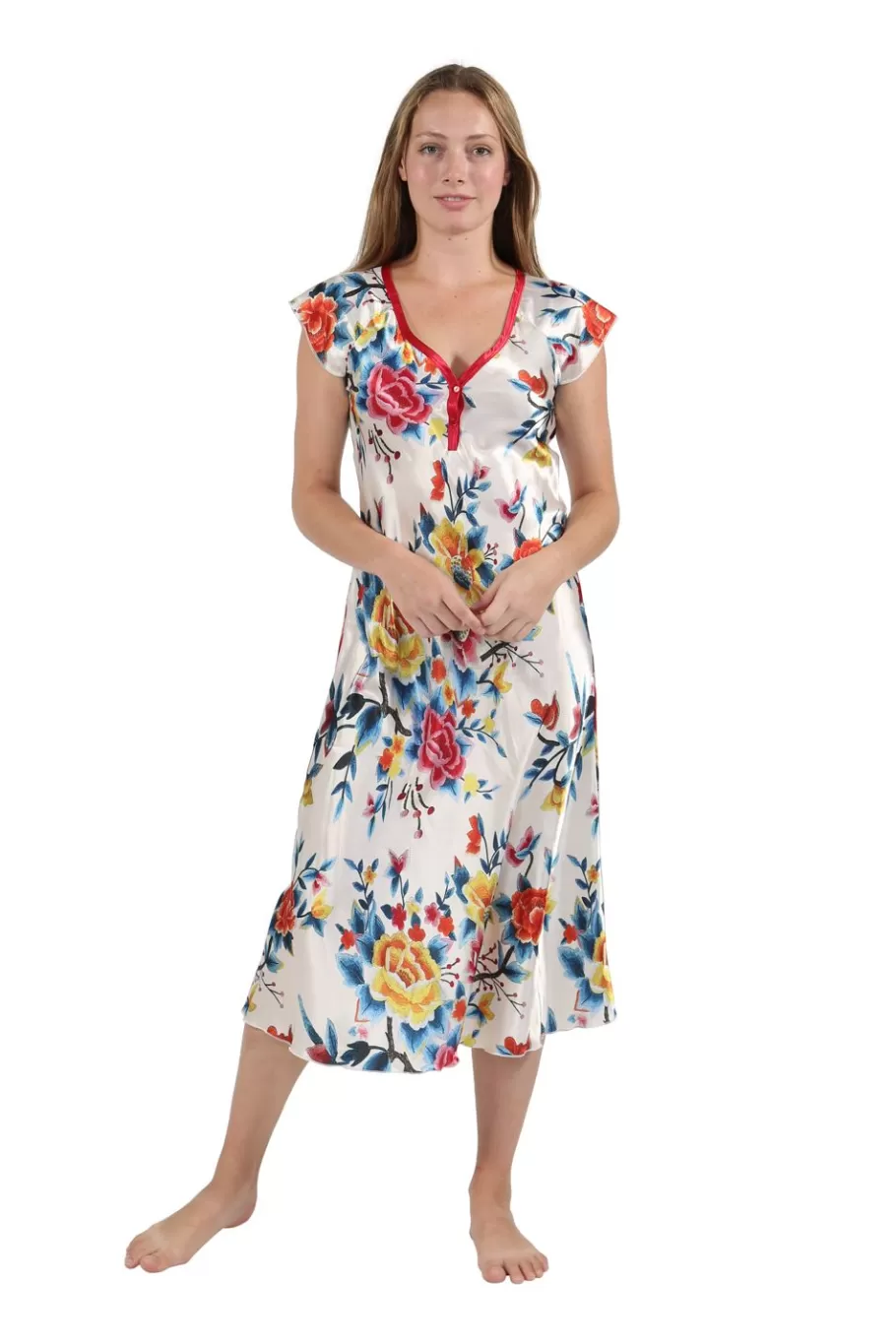 La Cera™ Vestido De Raso Floral Multicolor^ Vestidos