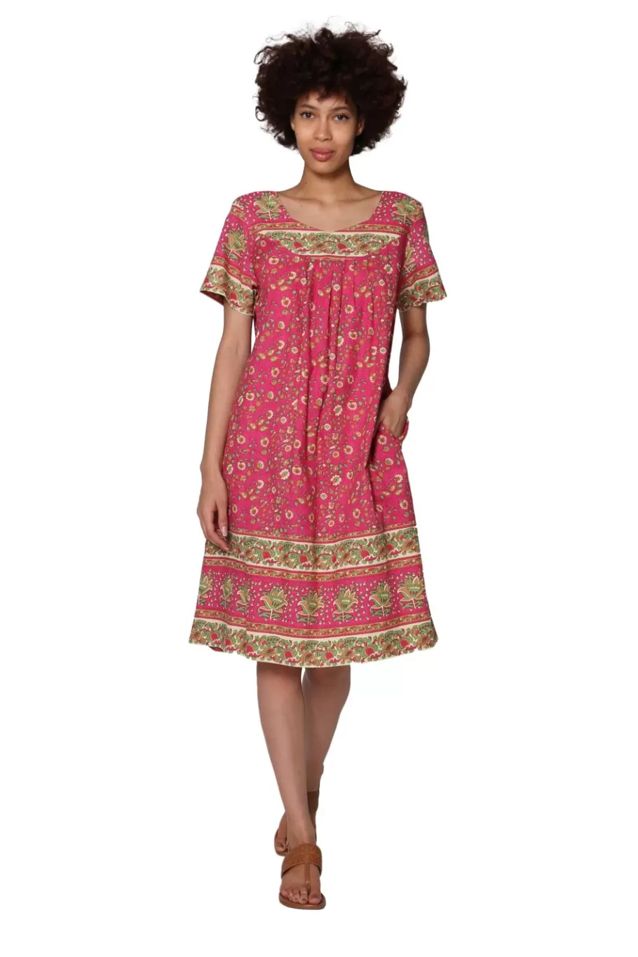 La Cera™ Vestido Estampado Floral Elegante De Manga Corta La Cera^ Vestidos Tejidos