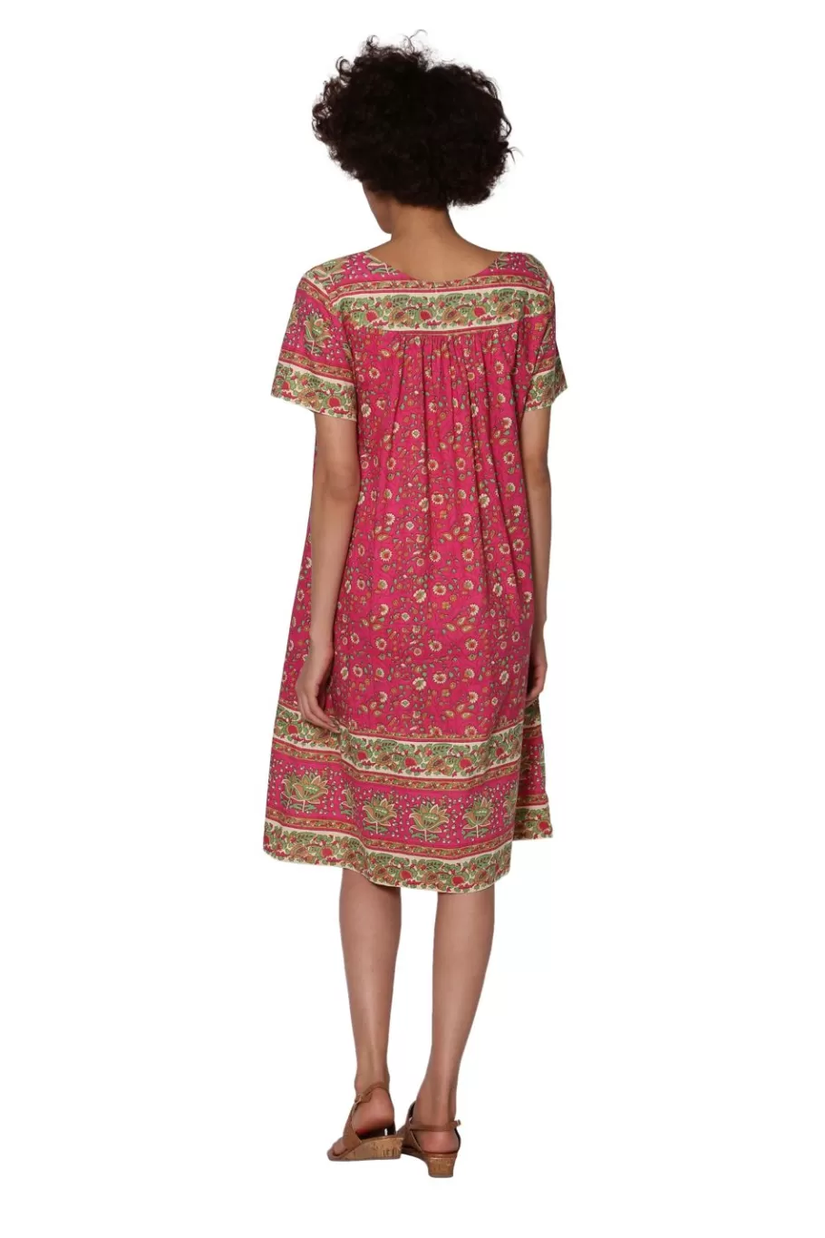 La Cera™ Vestido Estampado Floral Elegante De Manga Corta La Cera^ Vestidos Tejidos