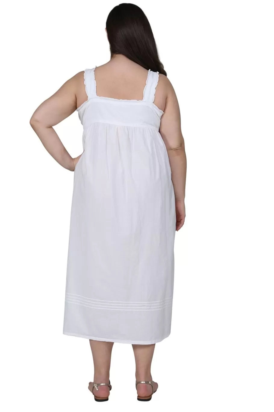 La Cera™ Vestido Estilo Pichi Sin Mangas Con Bordado De Talla Grande La Cera^ Más Ropa De Dormir