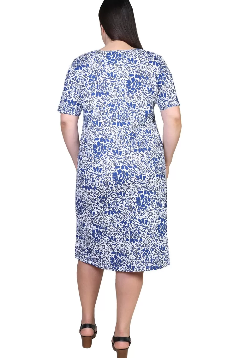 La Cera™ Vestido Evase De Punto De Jersey De Algodon La Cera - Tallas Grandes^ Vestidos Plus