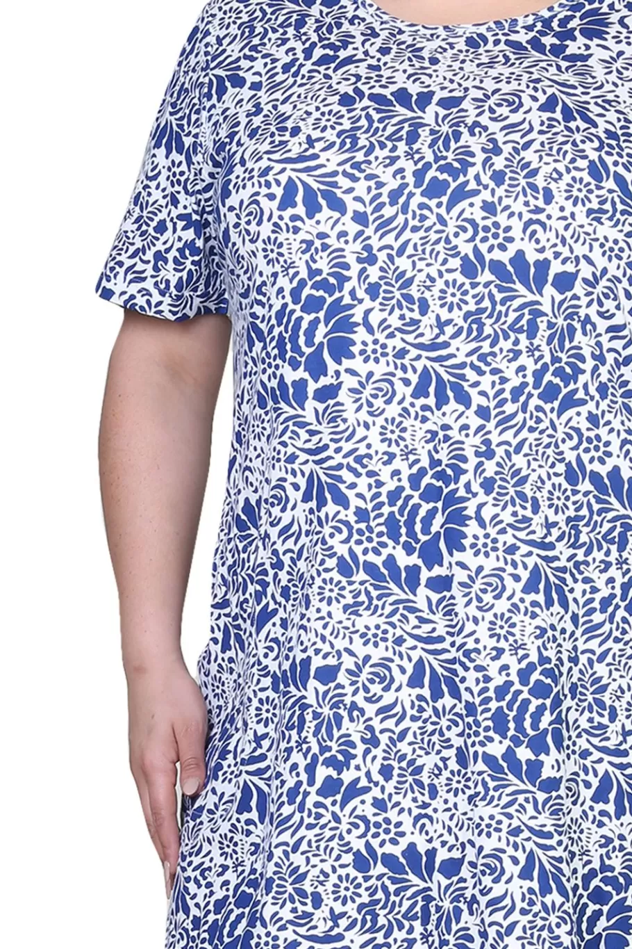 La Cera™ Vestido Evase De Punto De Jersey De Algodon La Cera - Tallas Grandes^ Vestidos Plus