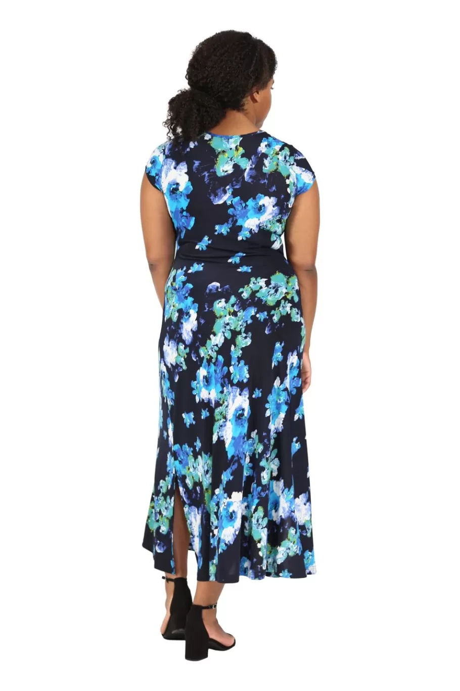 La Cera™ Vestido Largo De Manga Corta Floral De Talla Grande La Cera^ Vestidos Plus