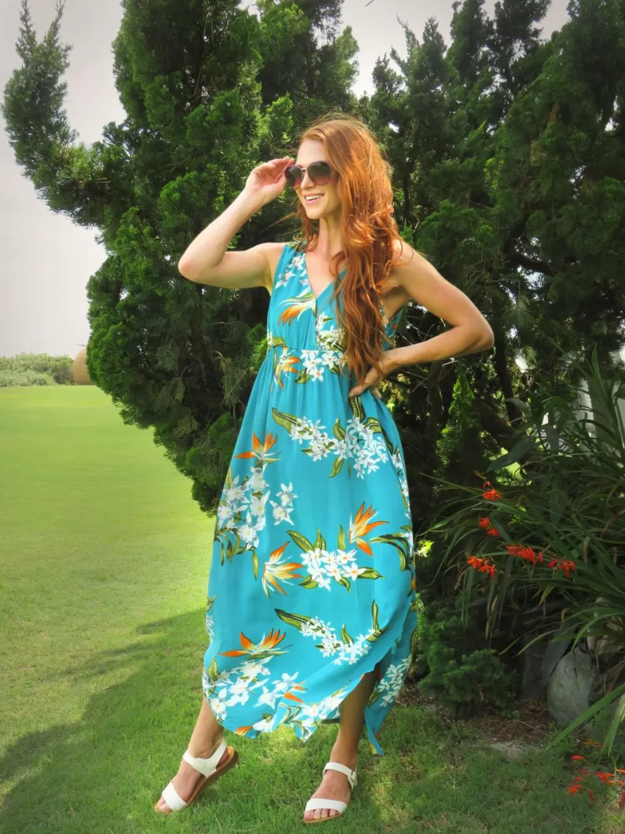 La Cera™ Vestido Largo De Rayon Sin Mangas Con Estampado Floral D^ Vestidos Tejidos