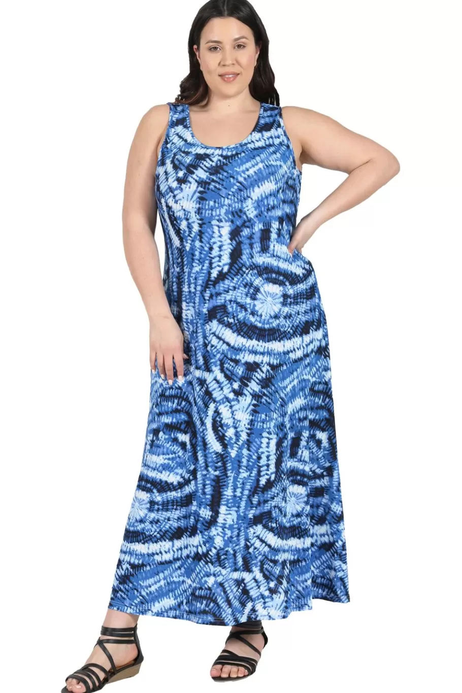 La Cera™ Vestido Largo De Talla Grande Con Estampado Tie Dye De Cachemir De La^ Vestidos Plus
