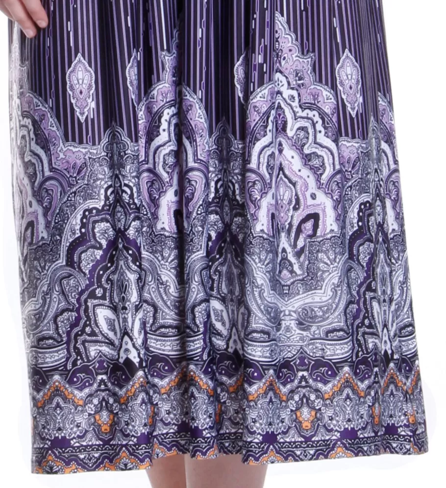La Cera™ Vestido Largo Estampado Sin Mangas Con Estampado De Borde De La Cera^ Vestidos De Punto