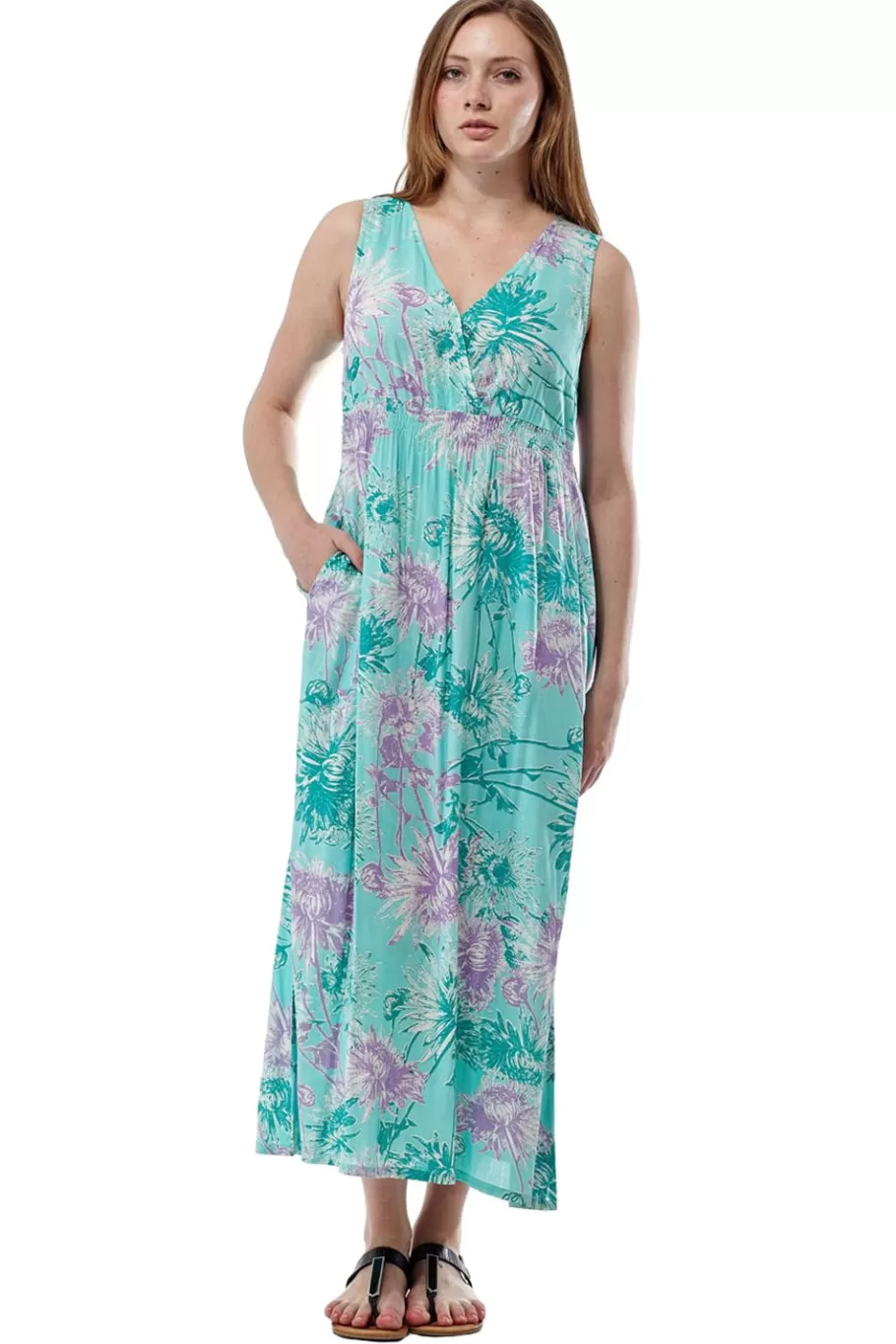 La Cera™ Vestido Largo Sin Mangas Con Cuello En V La Cera^ Vestidos Tejidos