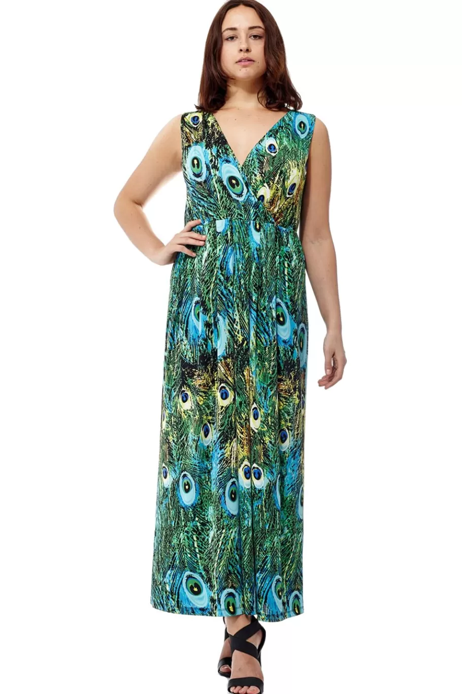 La Cera™ Vestido Largo Sin Mangas Con Estampado De De La Cera^ Vestidos De Punto