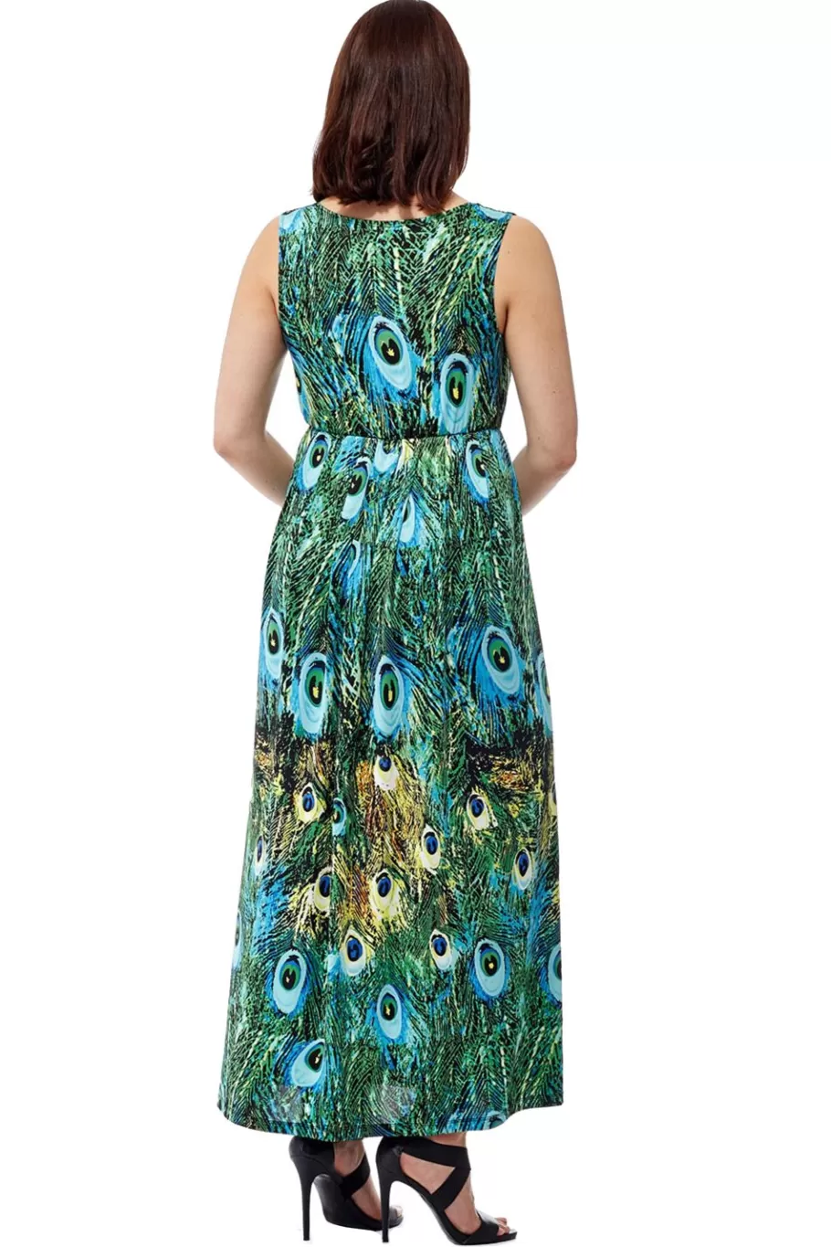 La Cera™ Vestido Largo Sin Mangas Con Estampado De De La Cera^ Vestidos De Punto