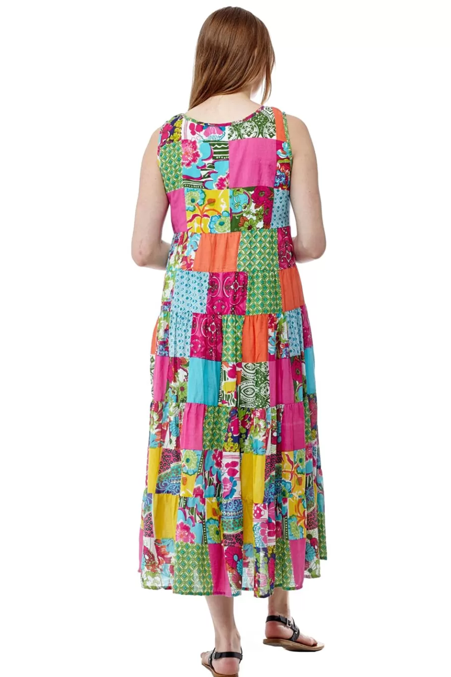 La Cera™ Vestido Patchwork Multicolor La Cera^ Vestidos Tejidos