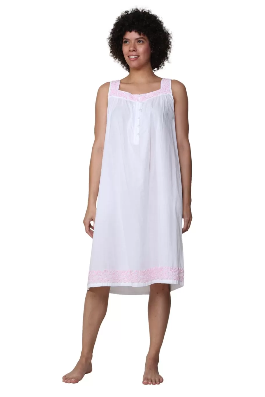 La Cera™ Vestido Sin Mangas Con Bordado En Contraste De La Cera^ Vestidos