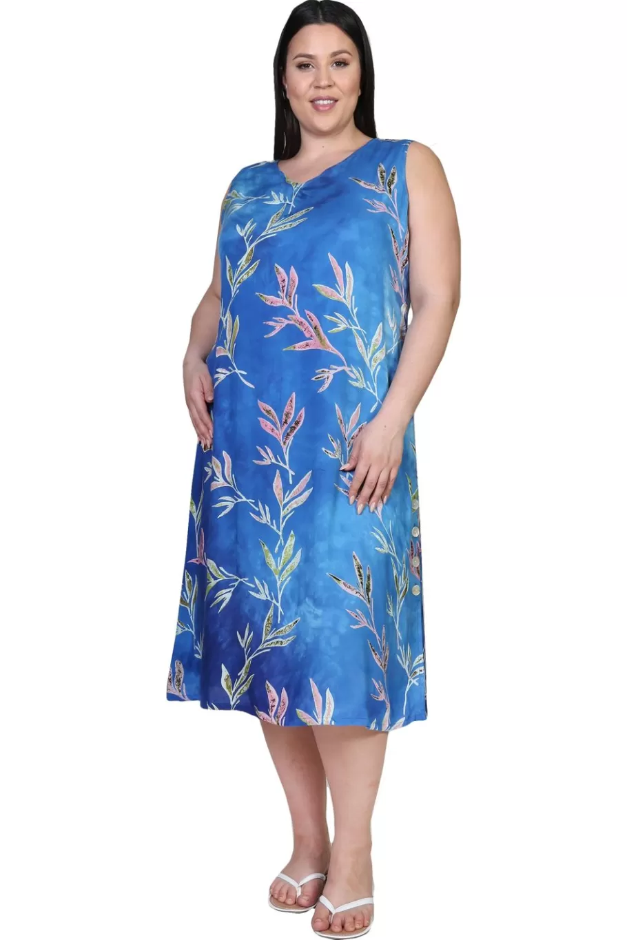 La Cera™ Vestido Sin Mangas Con Cuello En V La Cera Talla Grande^ Vestidos Plus