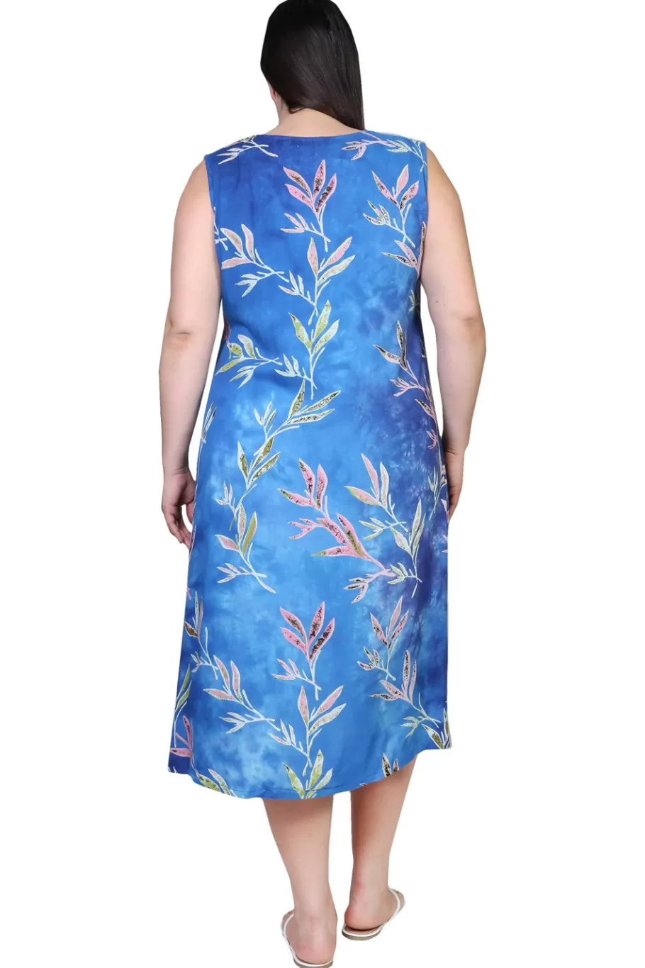 La Cera™ Vestido Sin Mangas Con Cuello En V La Cera Talla Grande^ Vestidos Plus