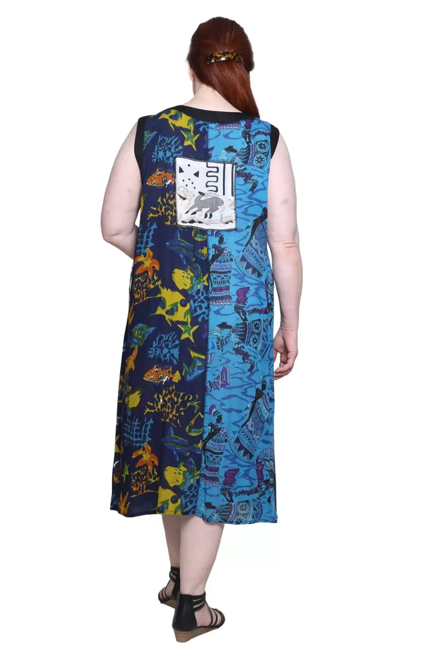 La Cera™ Vestido Sin Mangas De Talla Grande Con Estampado Multiple De La Cera^ Vestidos Plus