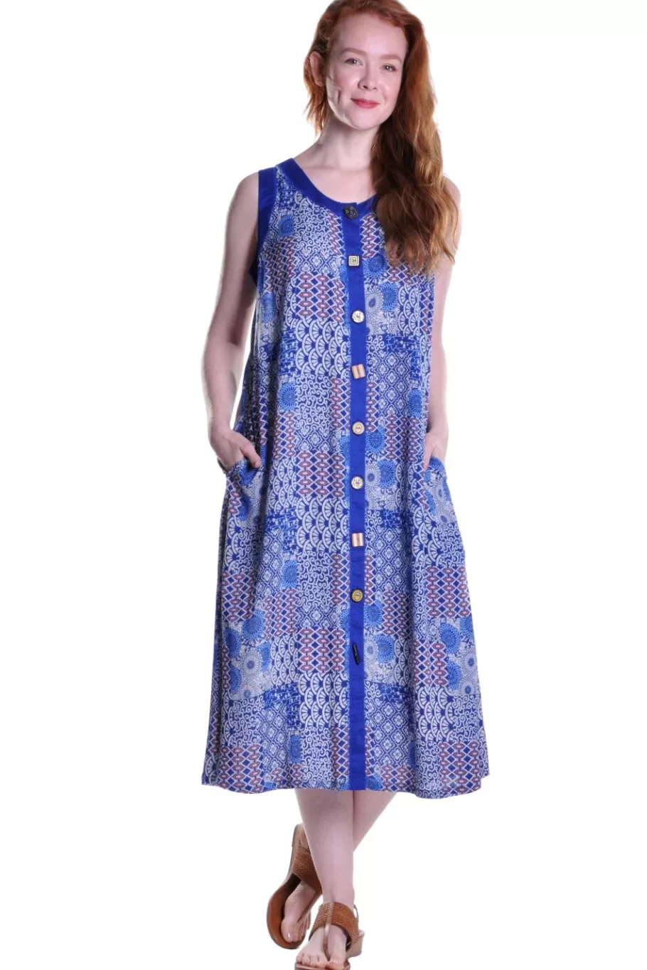 La Cera™ Vestido Sin Mangas De Talla Grande Con Patchwork De La Cera^ Vestidos Plus