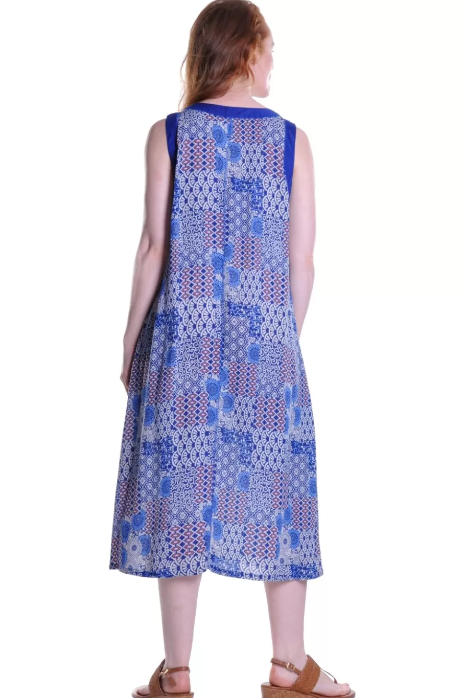La Cera™ Vestido Sin Mangas De Talla Grande Con Patchwork De La Cera^ Vestidos Plus
