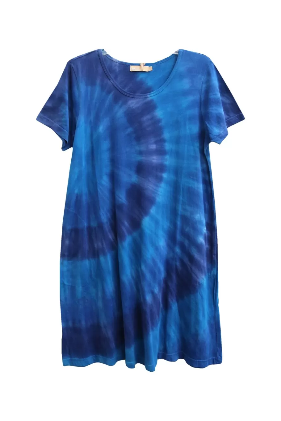 La Cera™ Vestido Vaquero Con Efecto Tie-Dye Y Manga Corta De Punto De Algodon L^ Vestidos De Punto