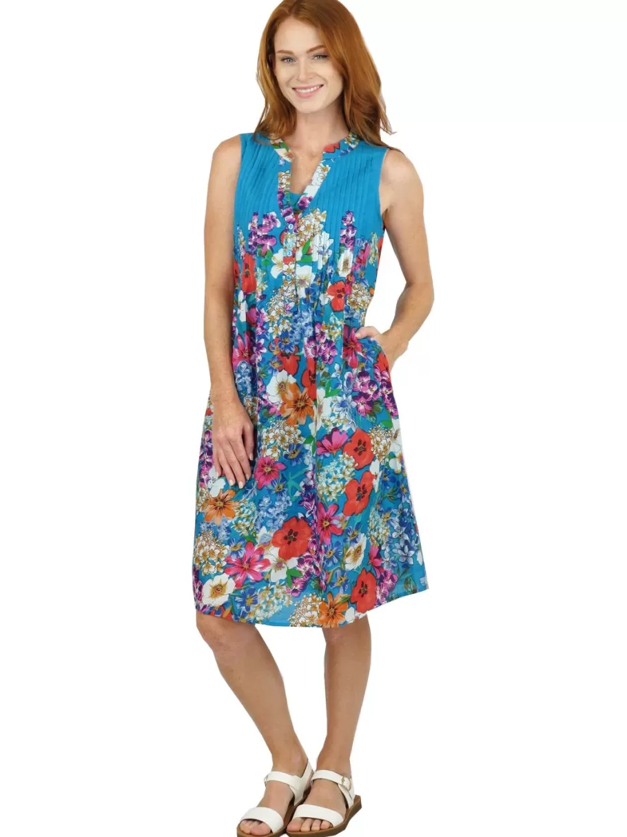 La Cera™ Vestido Veraniego Corto Floral Sin Mangas La Cera^ Vestidos Tejidos