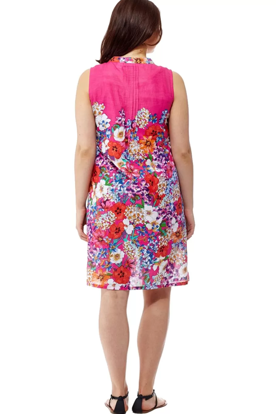 La Cera™ Vestido Veraniego Corto Floral Sin Mangas La Cera^ Vestidos Tejidos