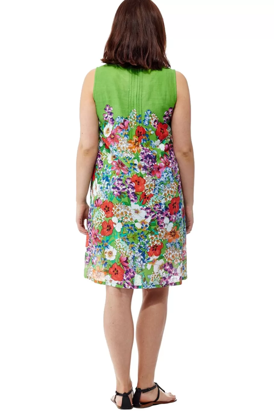 La Cera™ Vestido Veraniego Corto Floral Sin Mangas La Cera^ Vestidos Tejidos